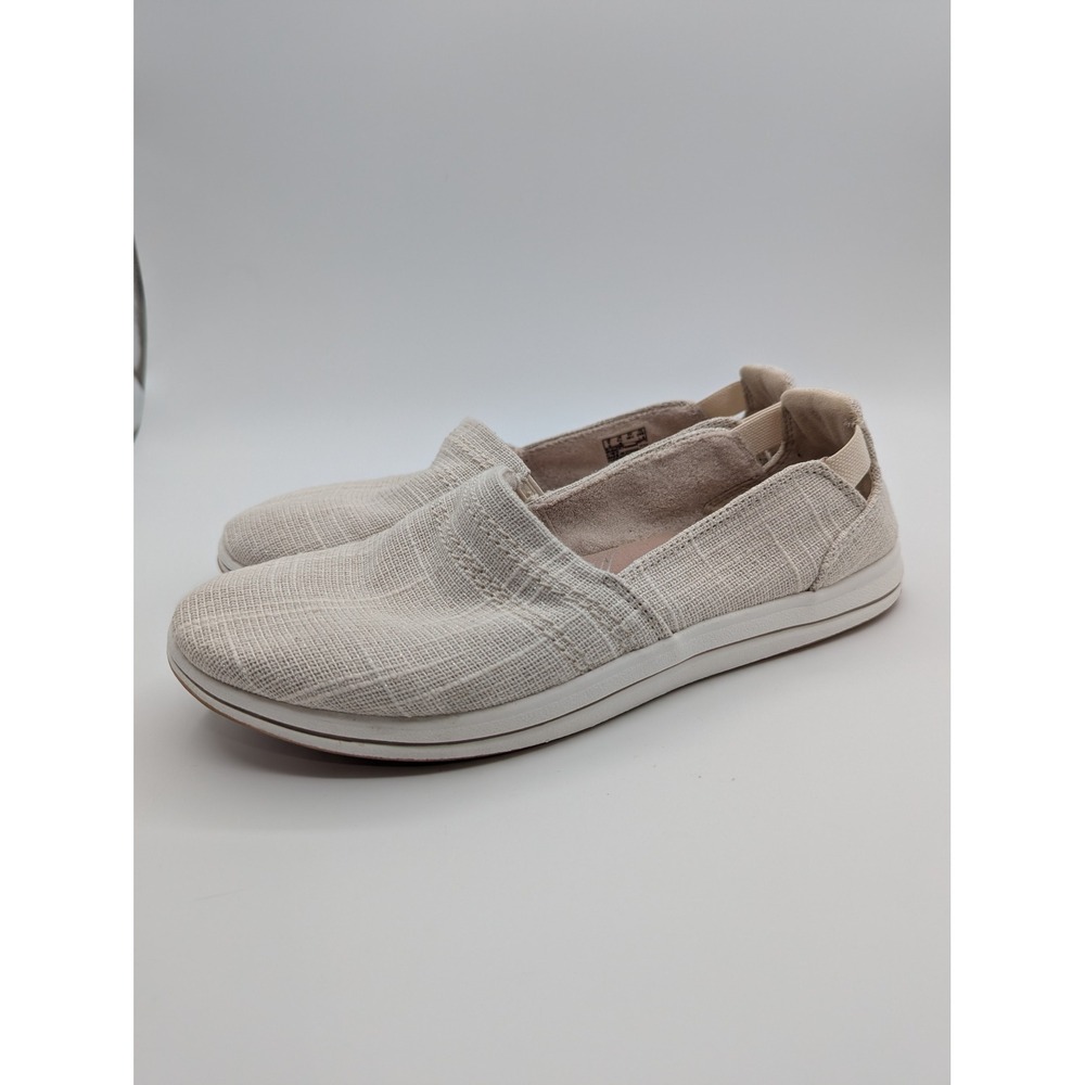 Clarks Cloudsteppers Womens 8.5 M Stone Metallic Textile Slip‎ On Loafers - Picture 2 of 8